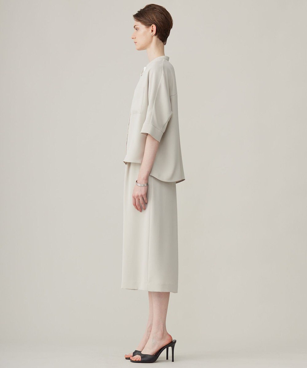 ICB L 【洗える】ライトダブルクロス クロップドシャツ 