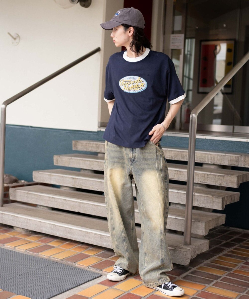 WEGO 【ユニセックス着用ITEM/MLサイズ展開】コンパクトフィットグラフィックリンガーT（SS） 