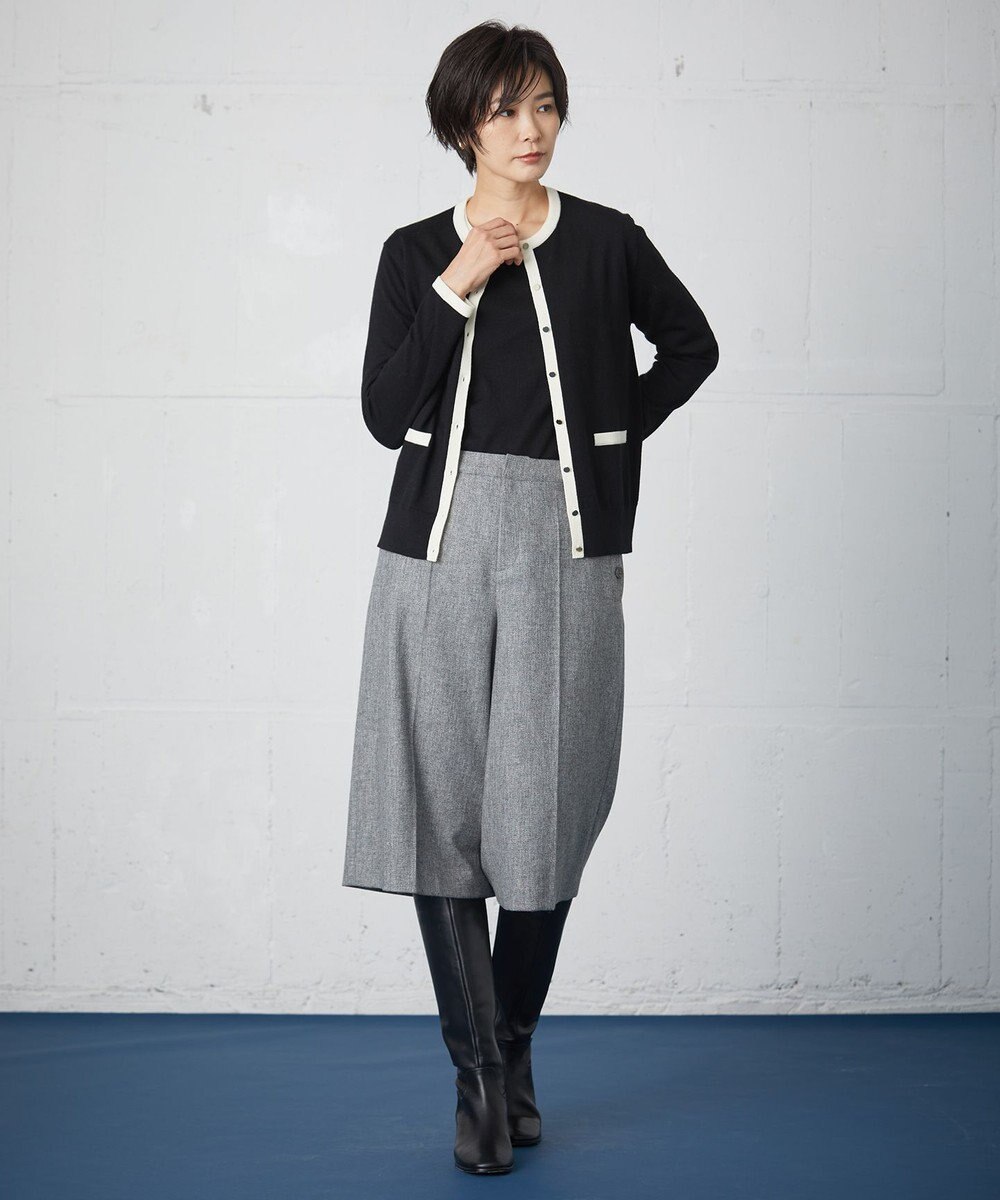 J.PRESS LADIES 【洗える】トリムツイン ニット 