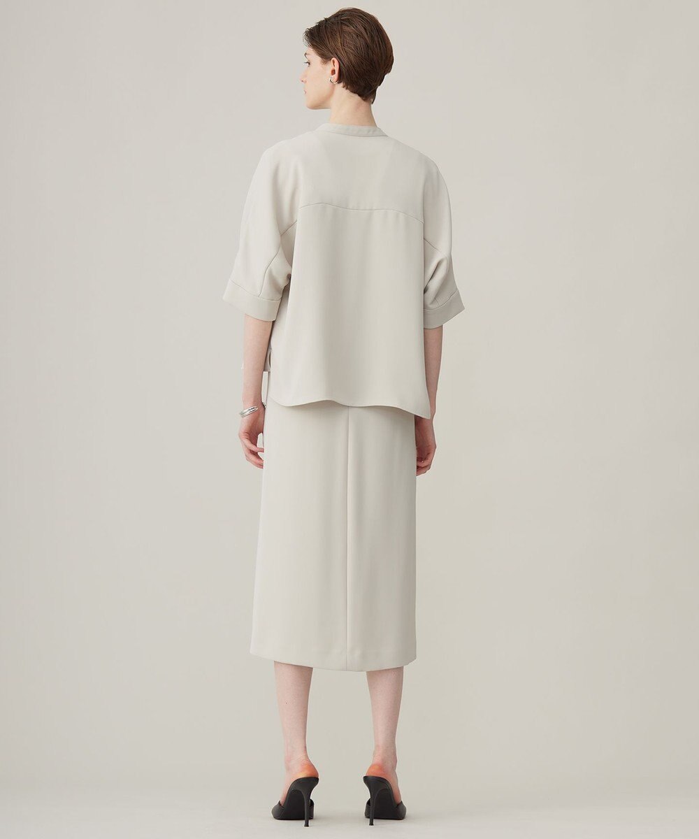 ICB L 【洗える】ライトダブルクロス クロップドシャツ 