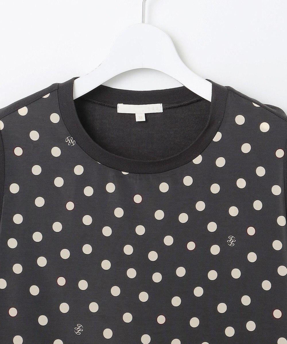 自由区 【アンサンブル対応・洗える】ポルカドットプリント プルオーバー 