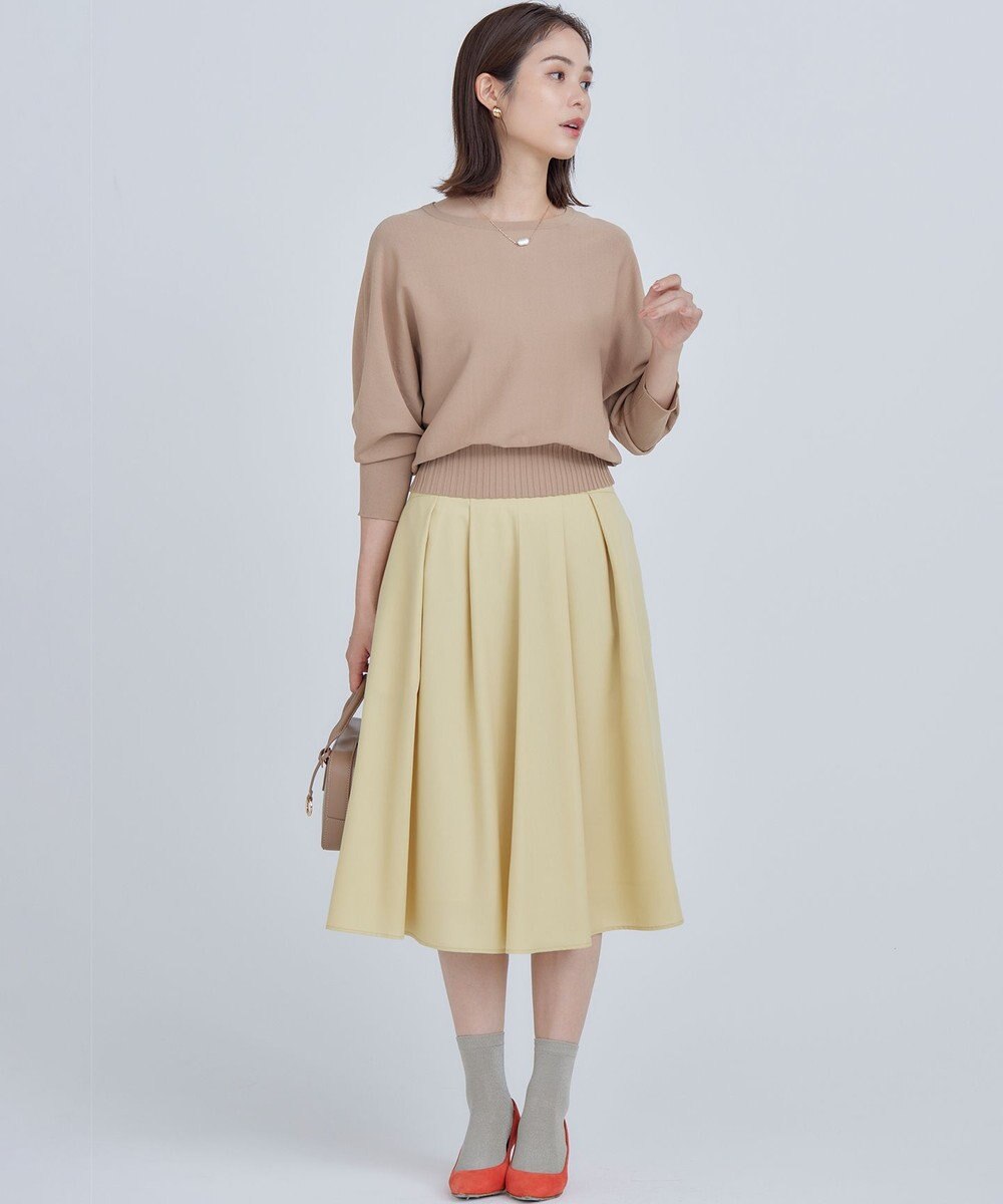 組曲 タックフレアカラースカート 