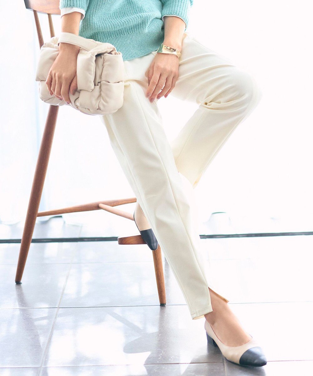 自由区 L 【17号サイズまで展開・SHIHOさん着用】ジョーゼットニット パンツ 