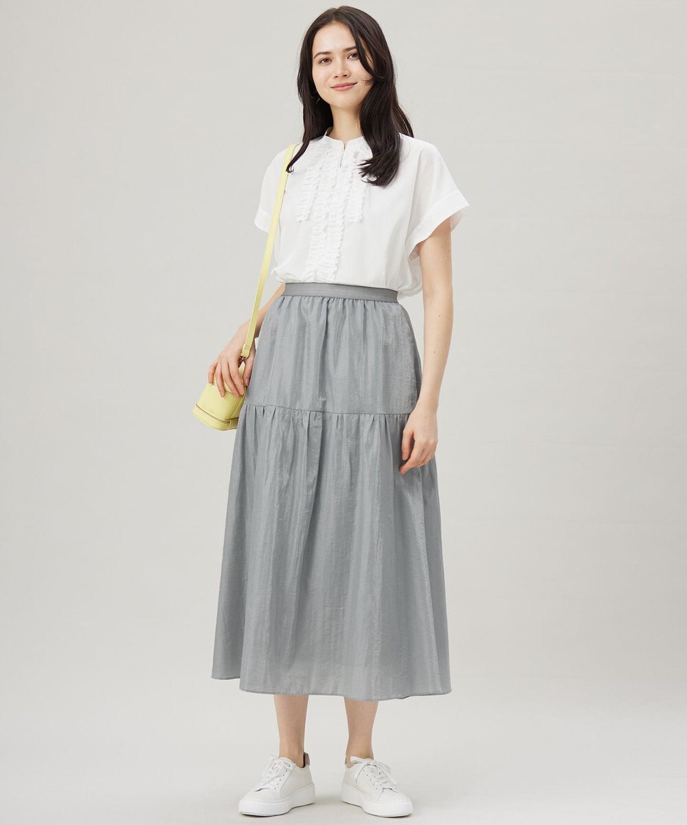 自由区 【洗える】ソフトリネンフリルディティール ブラウス 