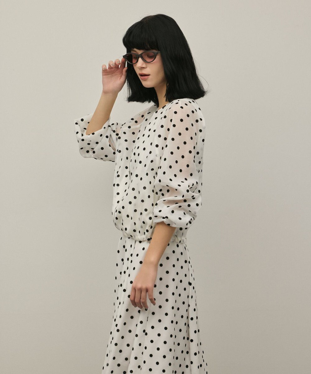 GRACE CONTINENTAL ドットフロッキーブルゾン 