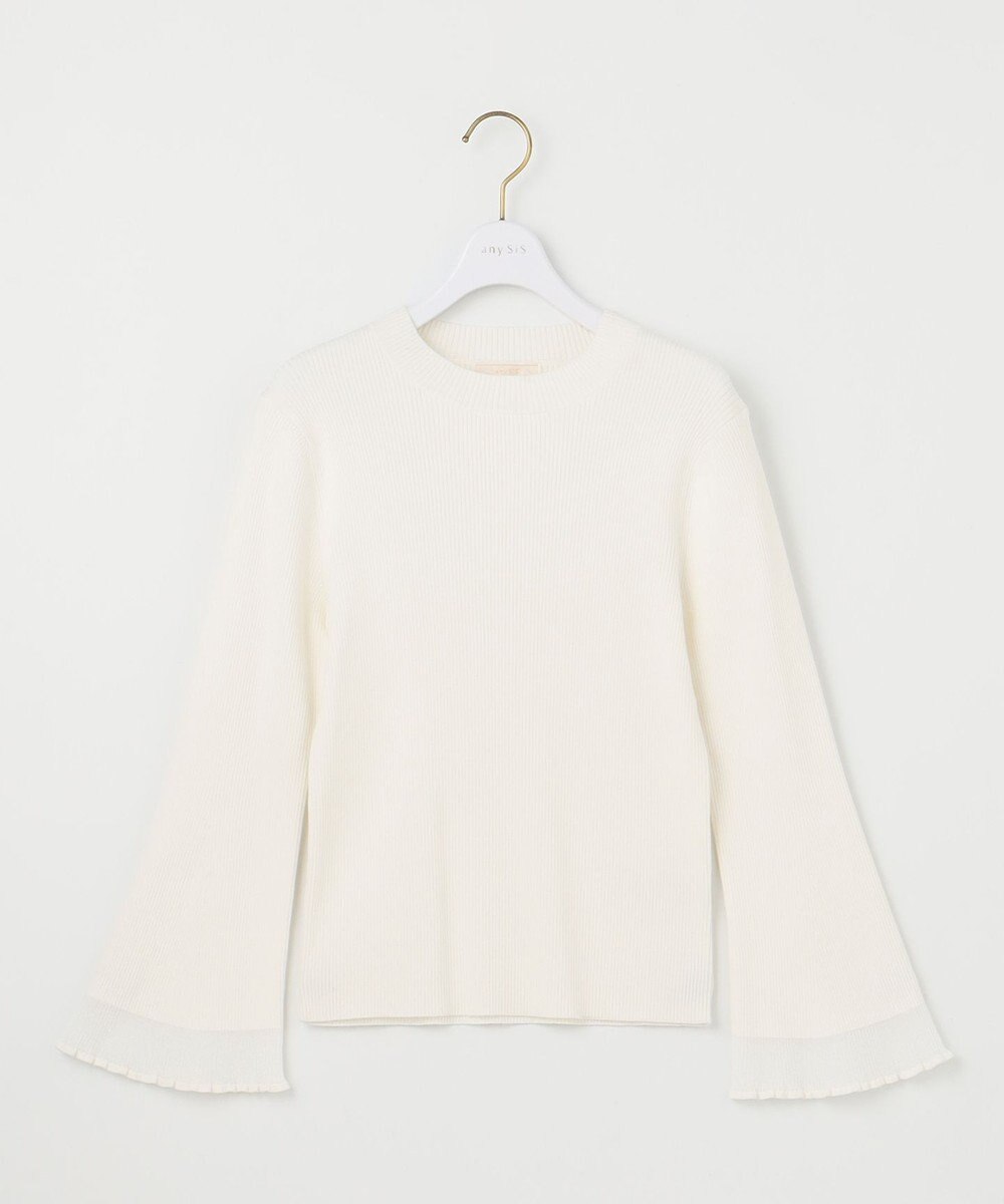 ANY SIS 【洗える】シアーディテール ニット 