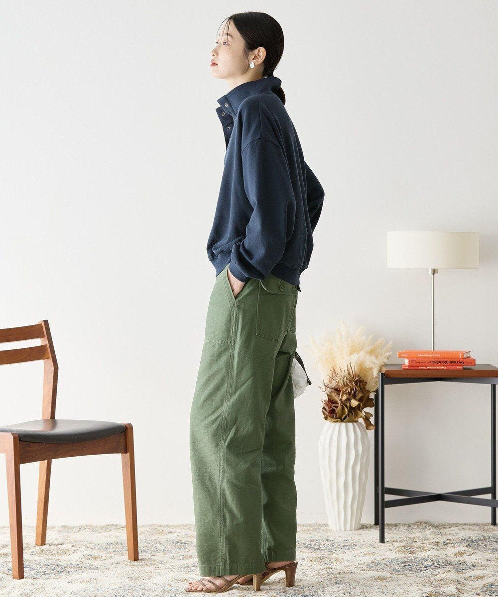 AMERICAN HOLIC 襟付き刺繍入りミニ裏毛プルオーバー 