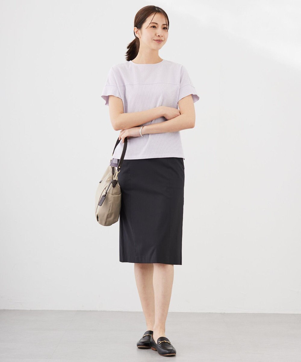 J.PRESS LADIES L 【WEB限定カラーあり・抗菌消臭・吸水速乾】サッカージャージー フレンチスリーブ カットソー 