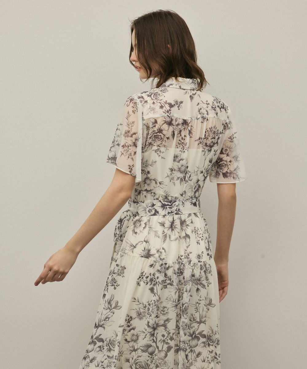 GRACE CONTINENTAL フラワープリントシャツフレアワンピース 