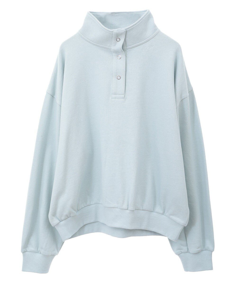 AMERICAN HOLIC 襟付き刺繍入りミニ裏毛プルオーバー 