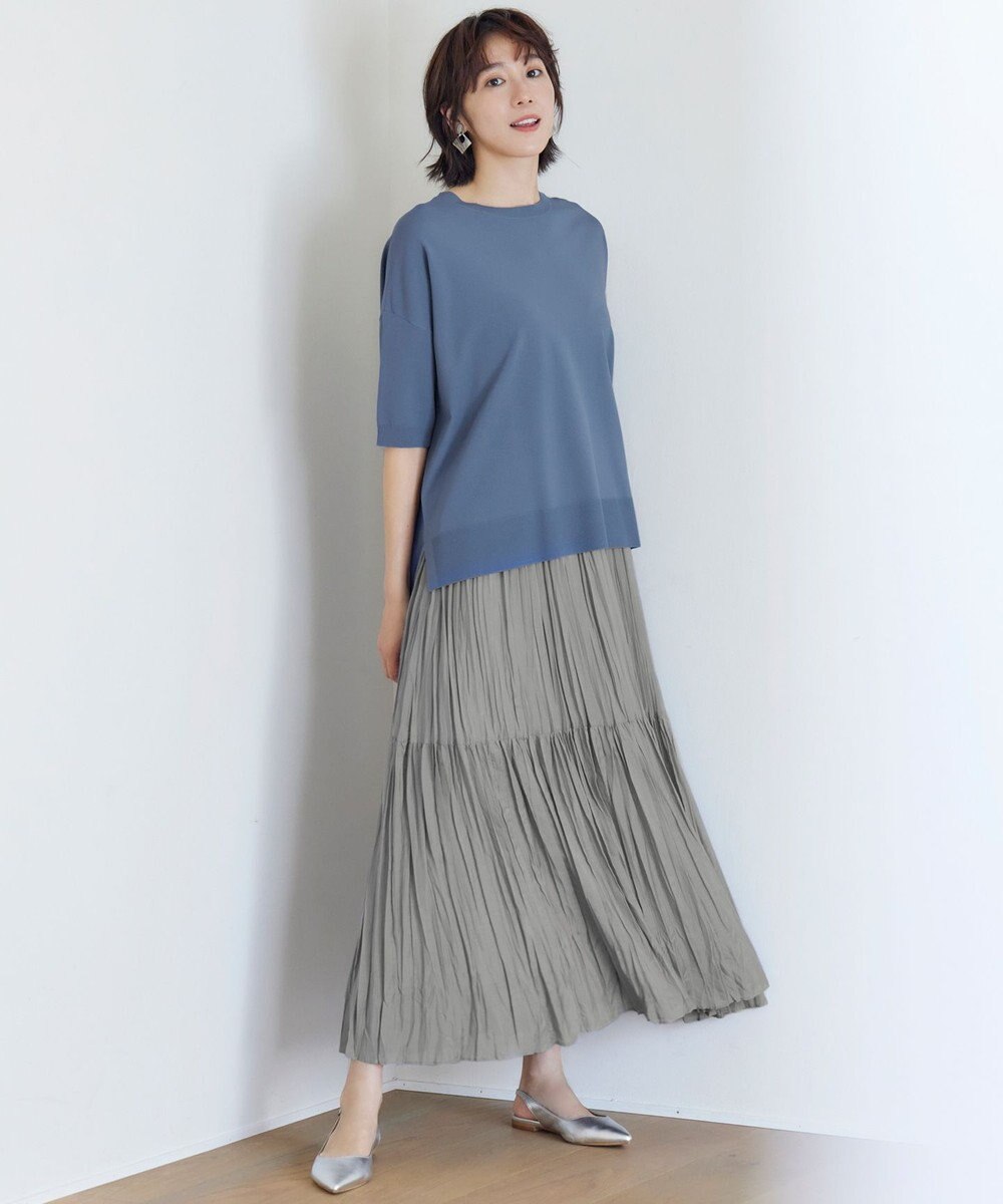 自由区 【接触冷感・洗える】ハンドワッシャープリーツ スカート 