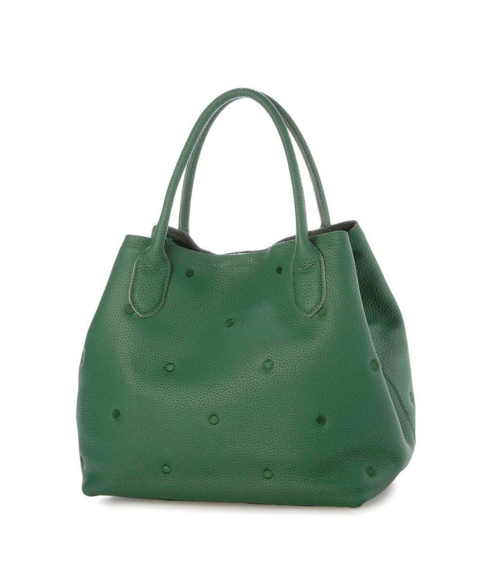 UNBILLION ペルケ perche / 牛革ドット刺繍トートバッグ 