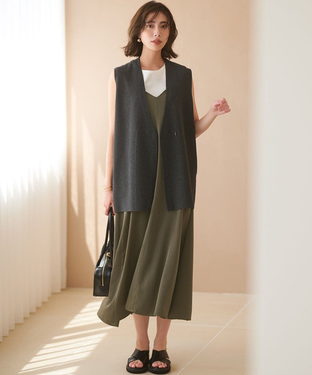 23区 【洗える/吊り干しOK】ヴィスコースストレッチ ニットベスト 