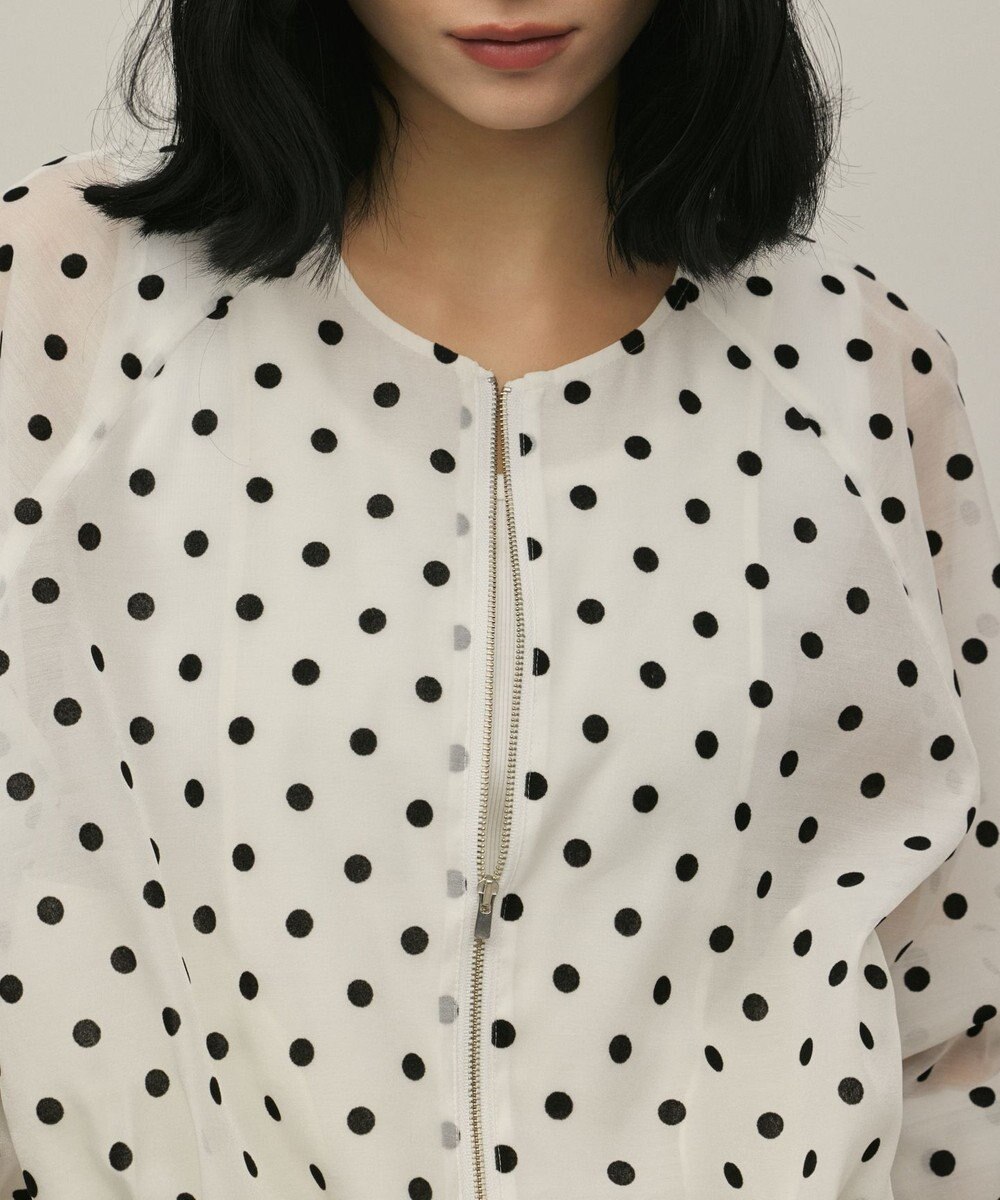 GRACE CONTINENTAL ドットフロッキーブルゾン 