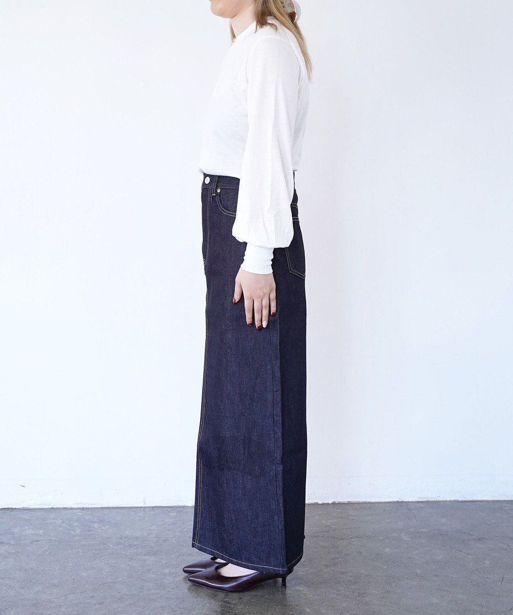 woadblue ＜坪田あさみさんコラボ＞I LINE DENIM SKIRT（RIGID BLUE）Iライン デニムスカート 