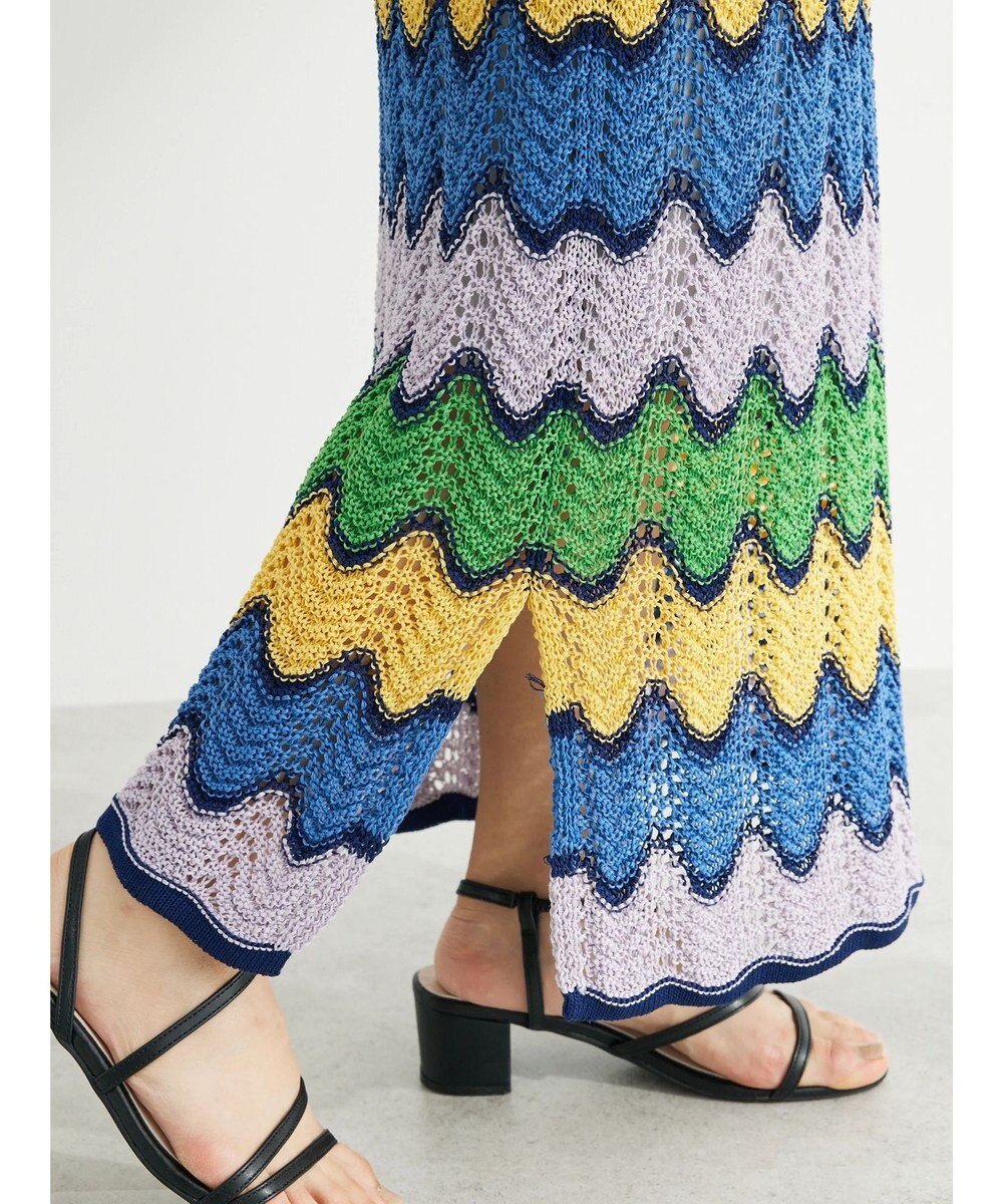 Green Parks 透かし編みマルチボーダースカート 