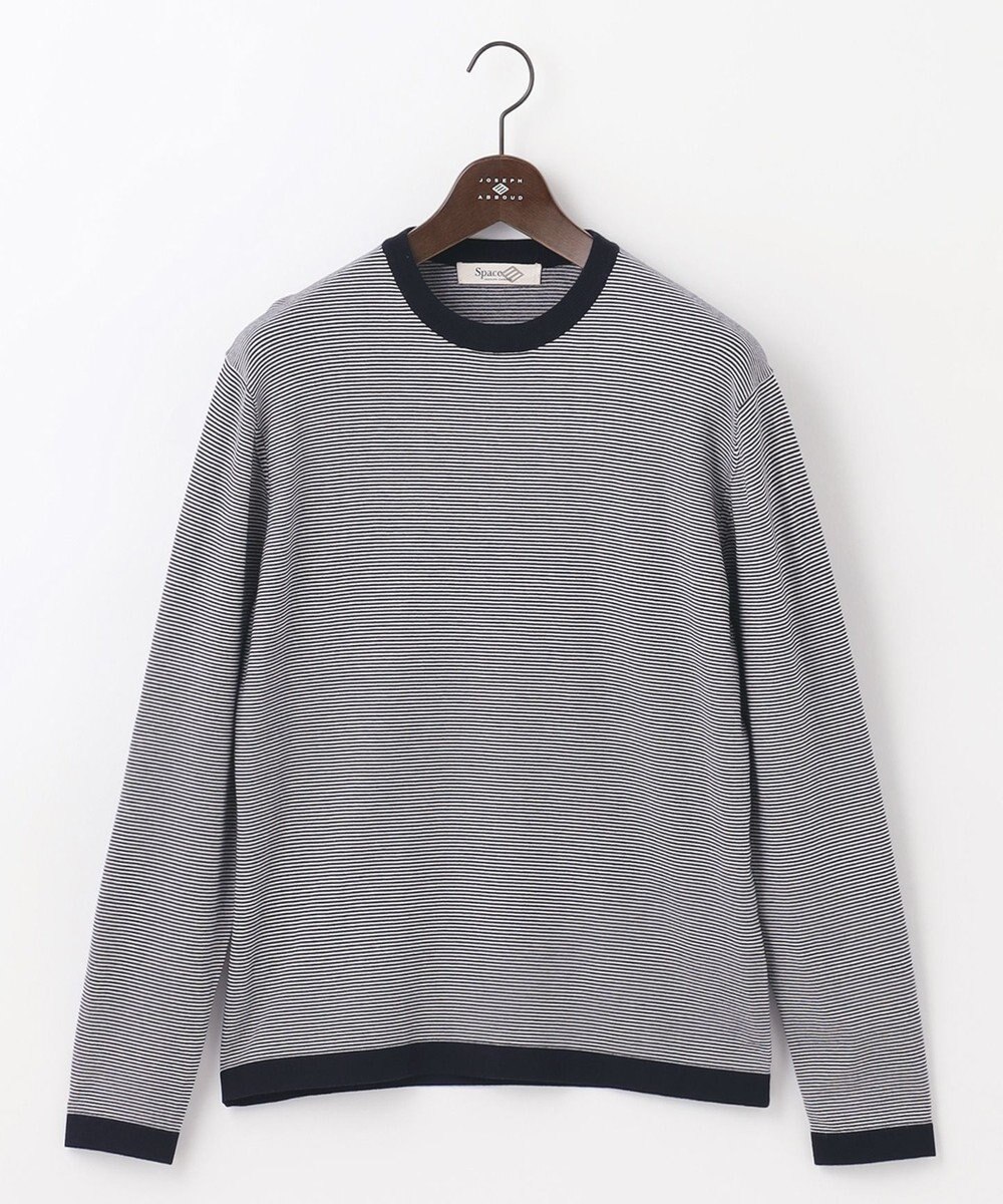 JOSEPH ABBOUD MOUNTAIN 【WEB限定・SPACE/チクチクしない/イージーケア/3シーズン対応】 SNOWYボーダーニットＴシャツ 