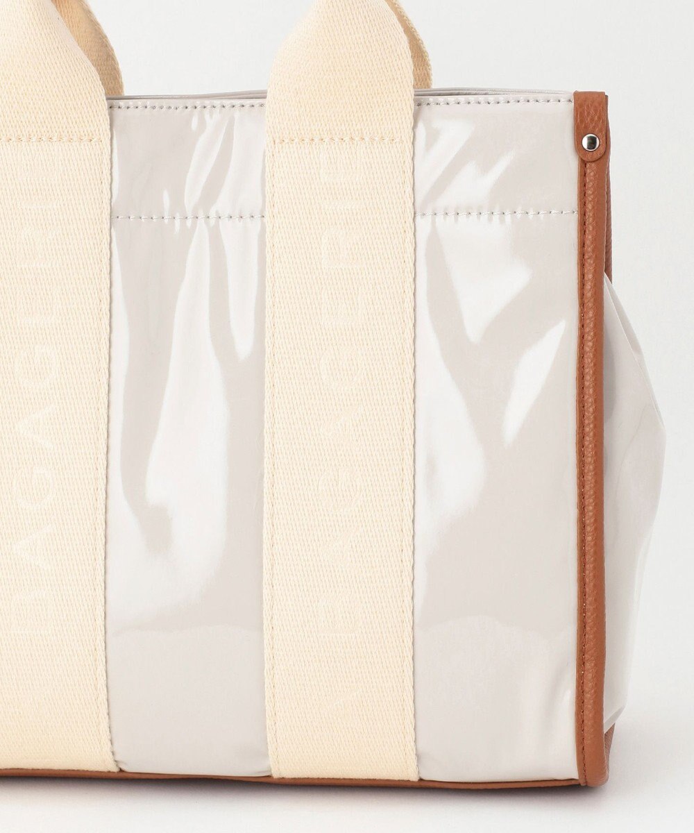 LA BAGAGERIE ソフトエナメル　ロゴテープ2WAYトートバッグ　Mサイズ 