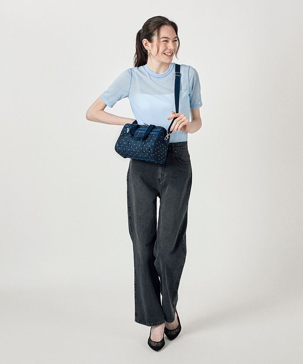 EVERYDAY SM SATCHEL/ネイビープティドット / LeSportsac 