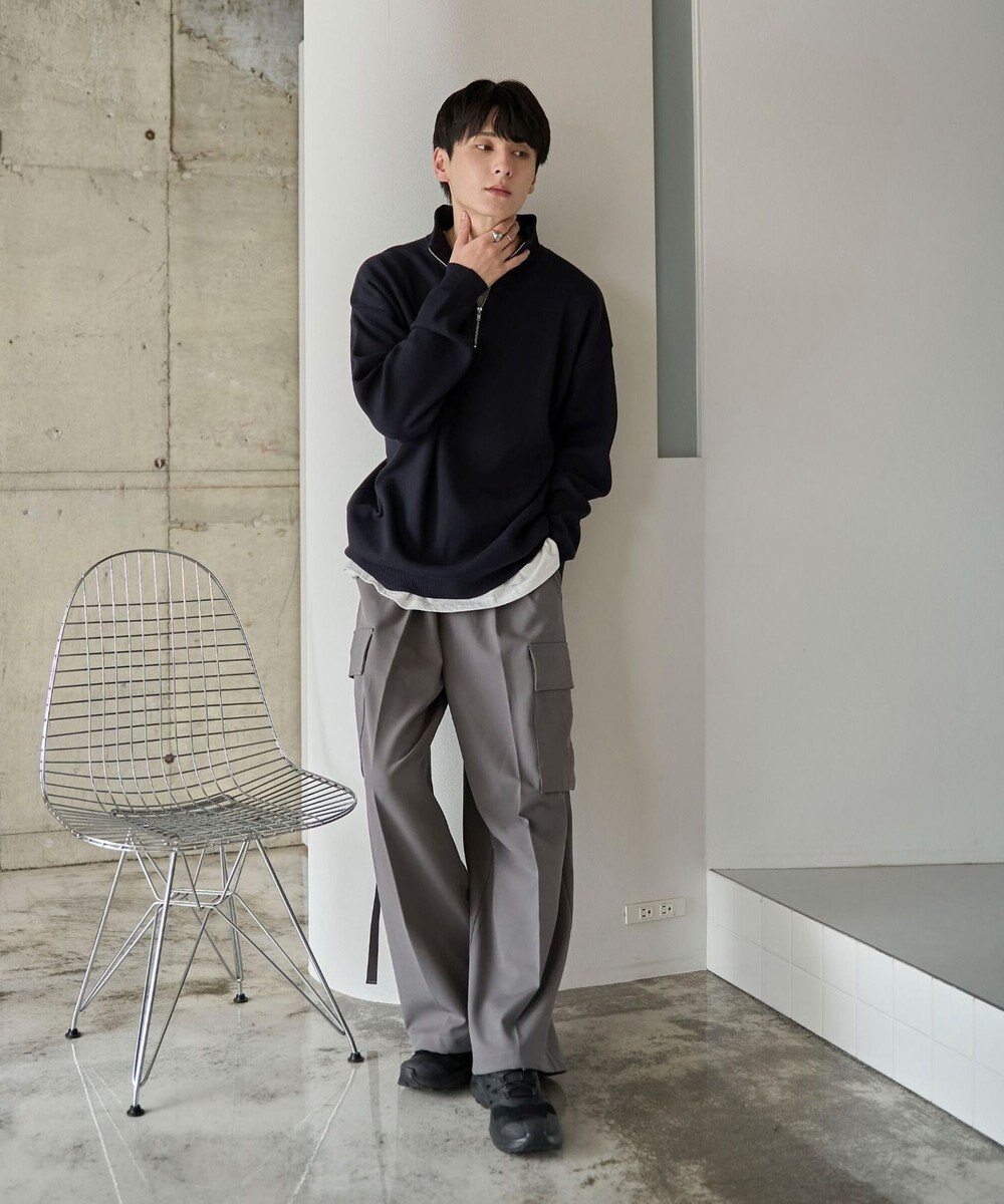 WEGO 【ユニセックス着用ITEM】ミラノリブハーフジッププルオーバー 