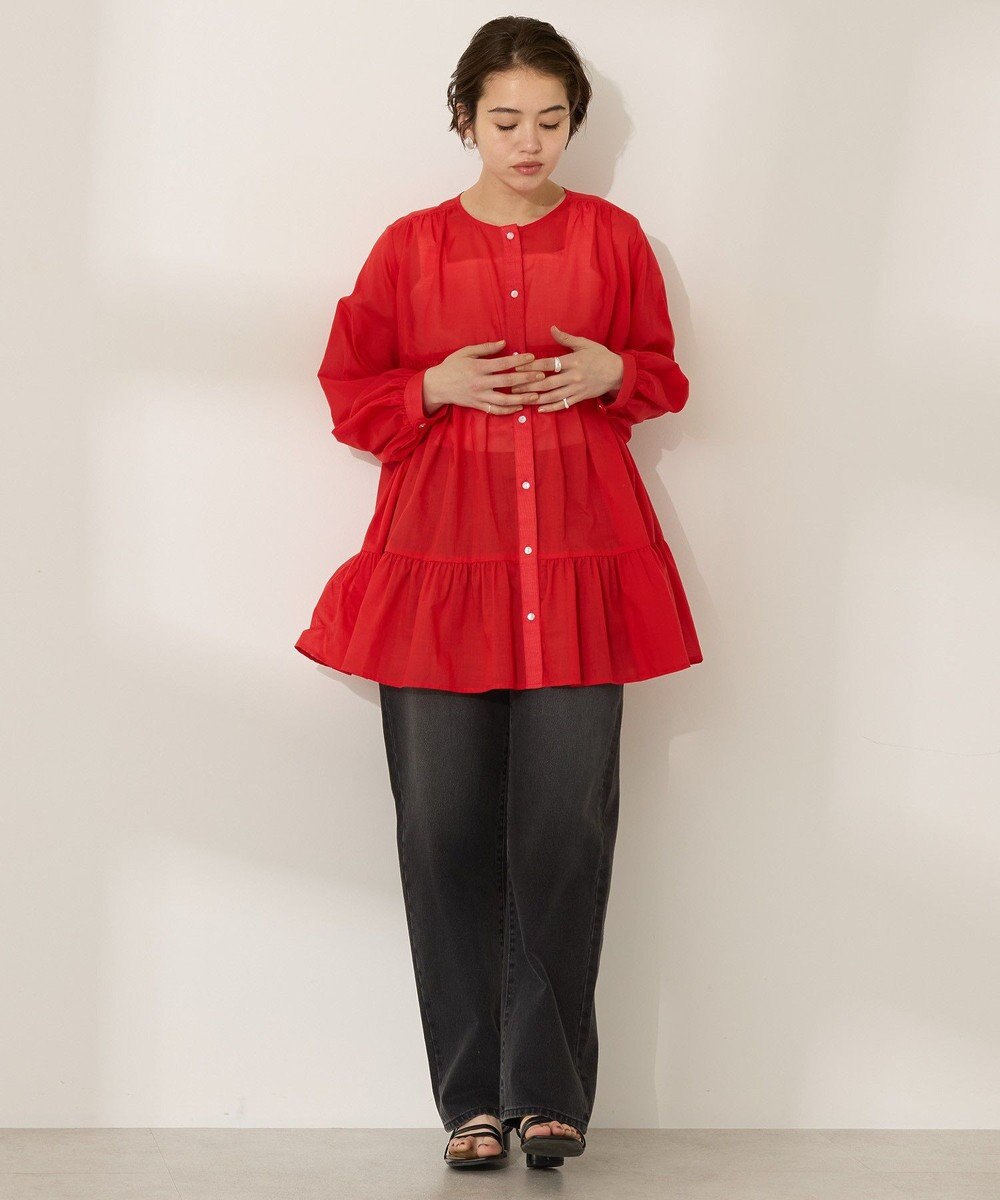 AMERICAN HOLIC シアーティアードロングブラウス 