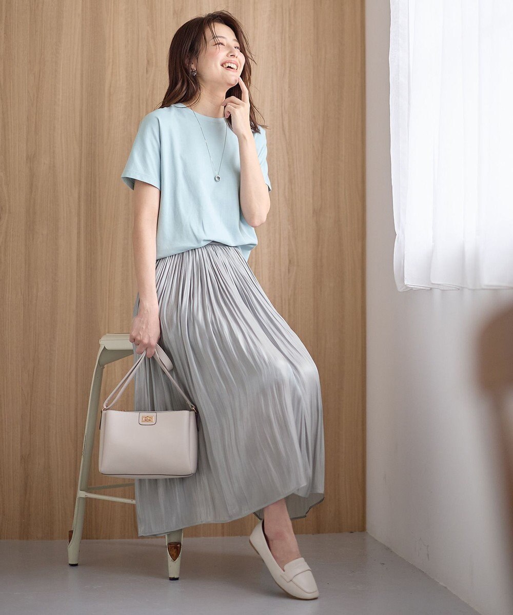 ANY 【ウエストゴム】シャイニーギャザースカート 