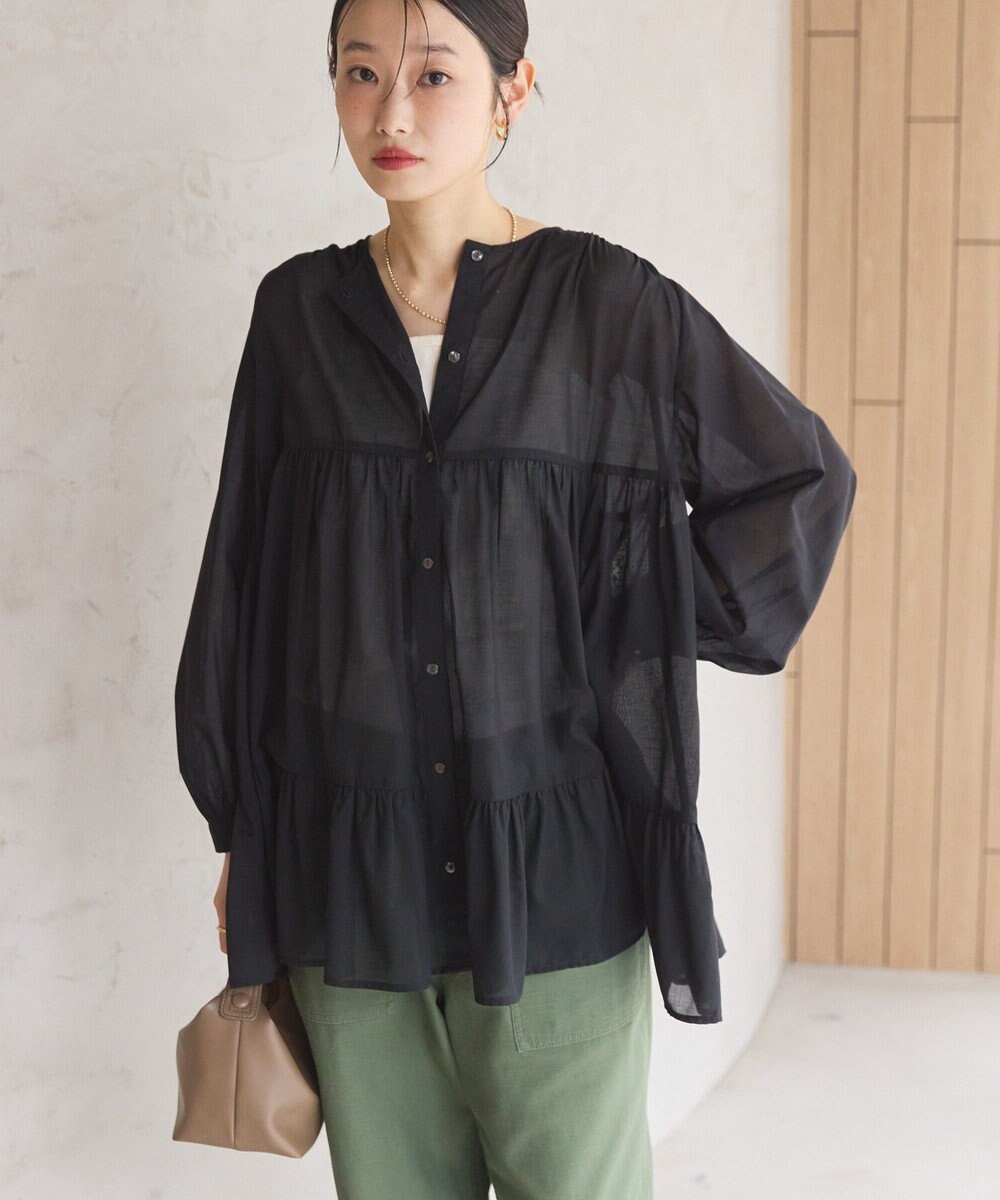 AMERICAN HOLIC シアーティアードロングブラウス 