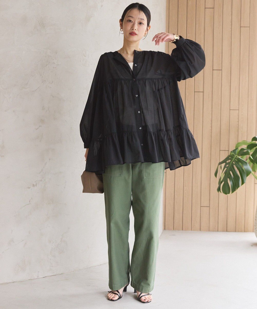 AMERICAN HOLIC シアーティアードロングブラウス 