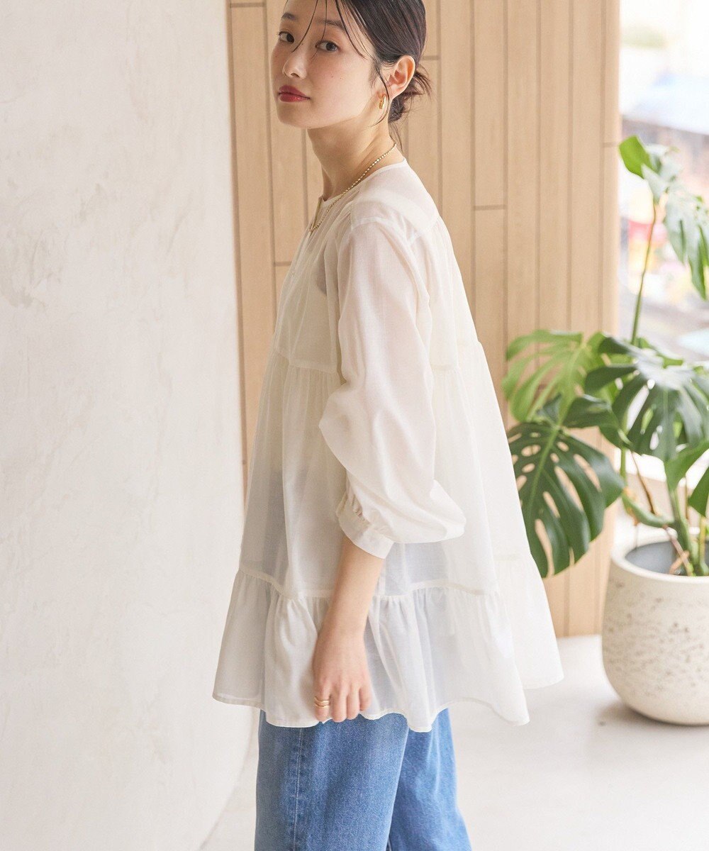 AMERICAN HOLIC シアーティアードロングブラウス 