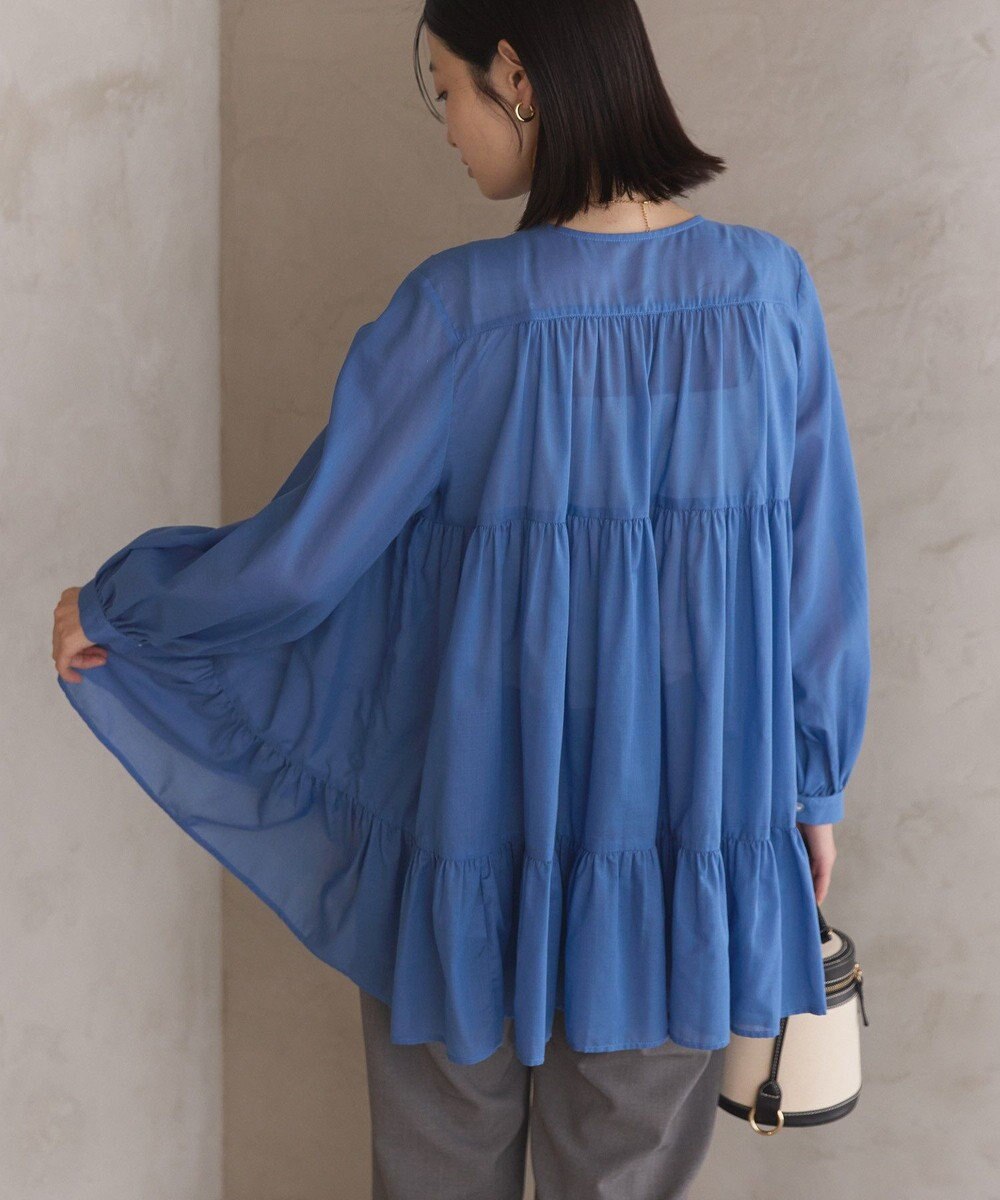 AMERICAN HOLIC シアーティアードロングブラウス 