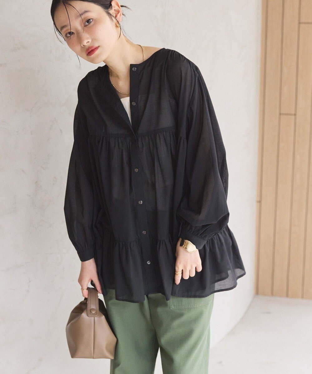 AMERICAN HOLIC シアーティアードロングブラウス 