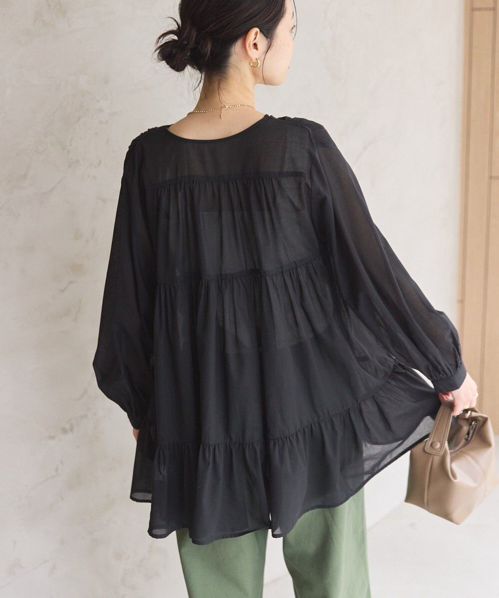 AMERICAN HOLIC シアーティアードロングブラウス 