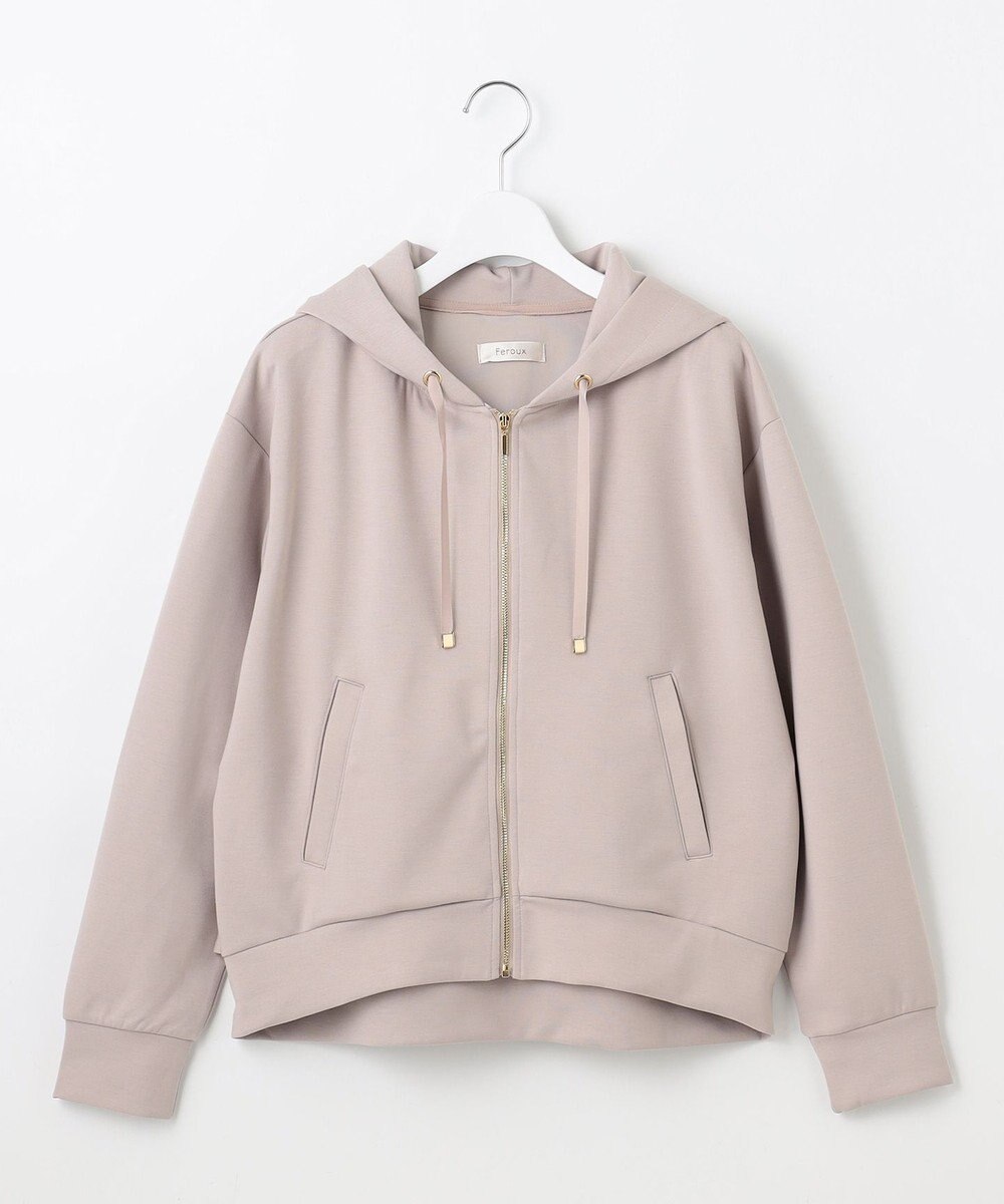 Feroux 【洗える】バックフリル ダンボールパーカー 