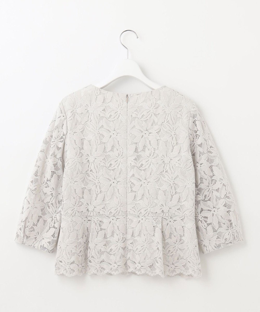 自由区 【XSサイズ～/洗える/セット可】フラワーコードレース ペプラムブラウス 