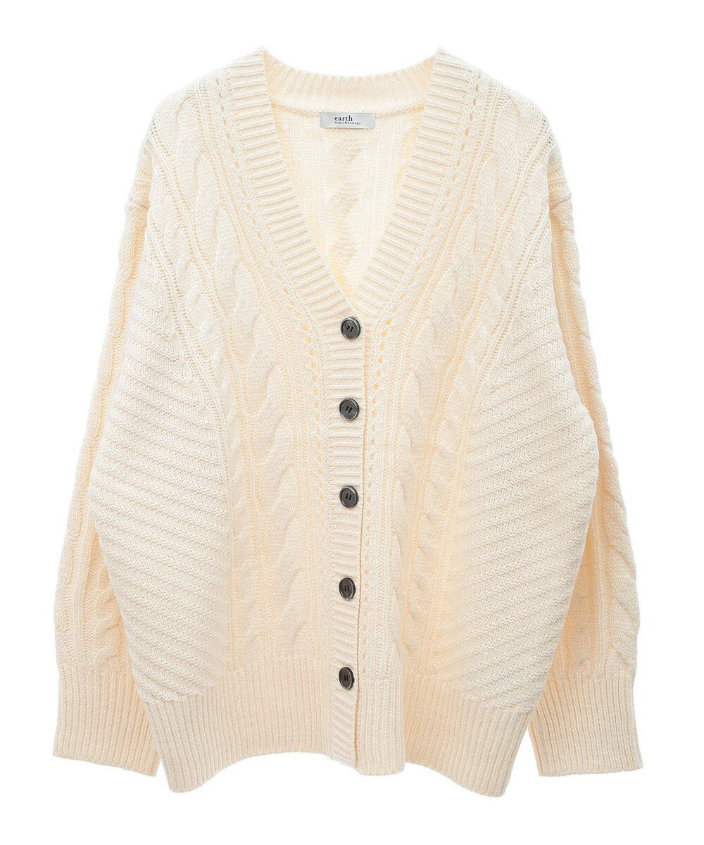 earth music&ecology アンチピリングケーブルカーディガン 