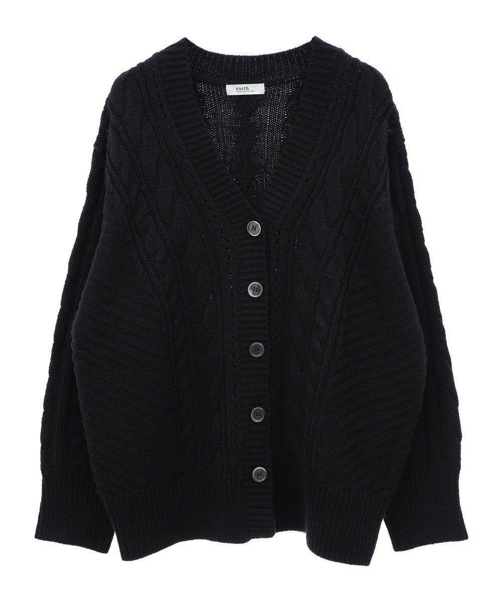 earth music&ecology アンチピリングケーブルカーディガン 