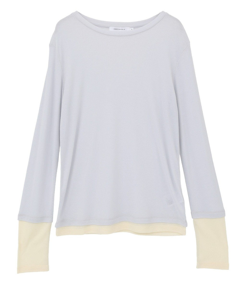 AMERICAN HOLIC 配色シアーレイヤードプルオーバー 