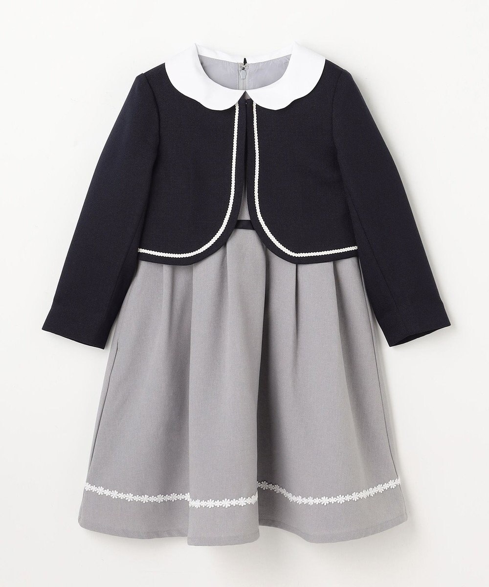 ANY KIDS 【2点セット】ノーカラー ボレロジャケット+襟付き ワンピース 