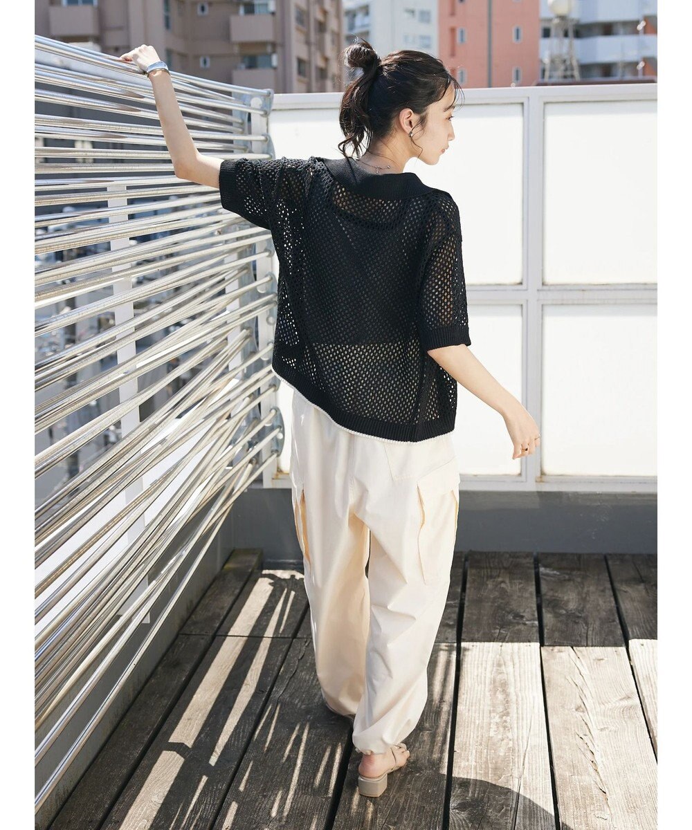 CRAFT STANDARD BOUTIQUE 配色メッシュニットカーディガン 