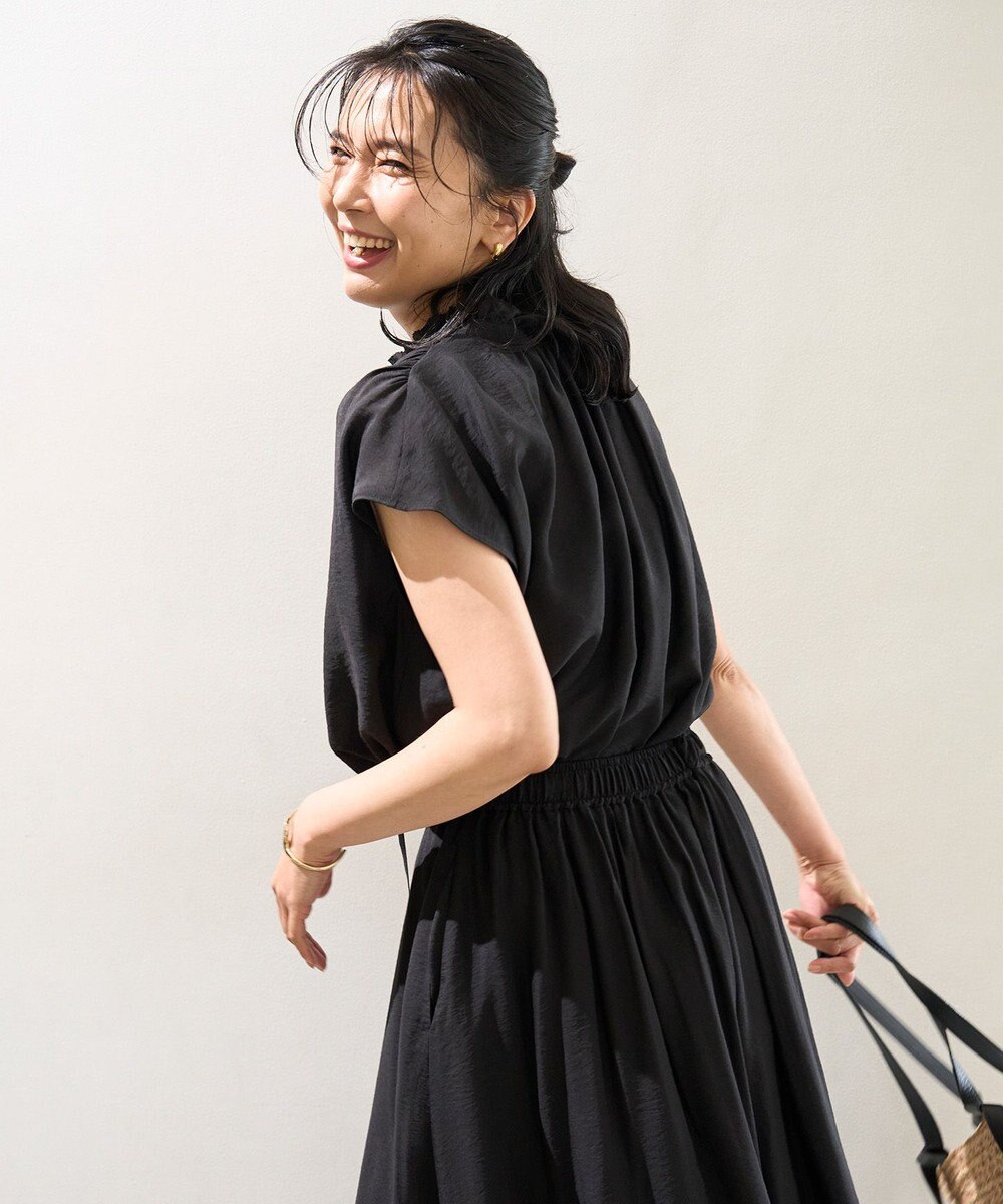 UNFILO ヴィンテージシアー ギャザーブラウス 