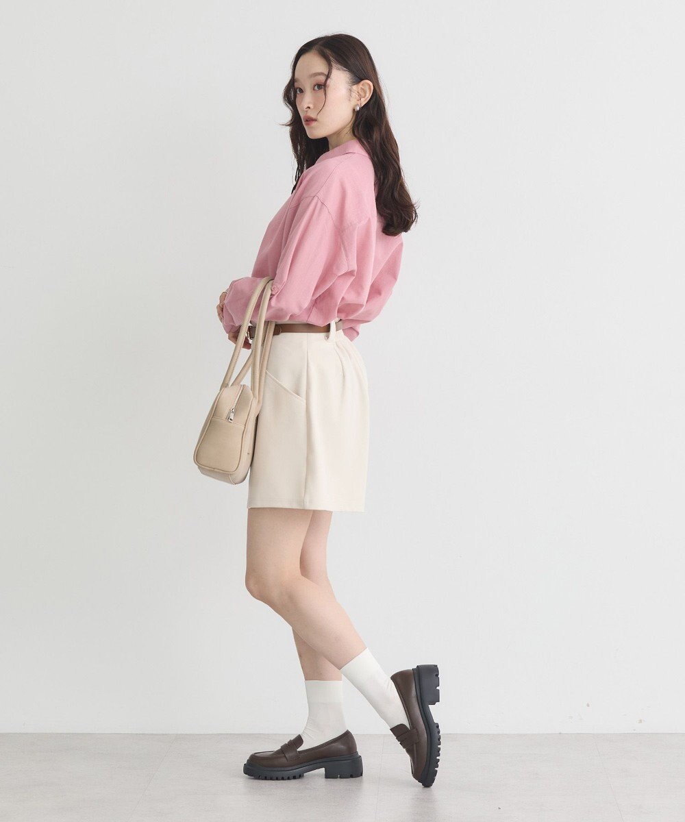 earth music&ecology 【接触冷感】綿麻混ベーシックシャツ 