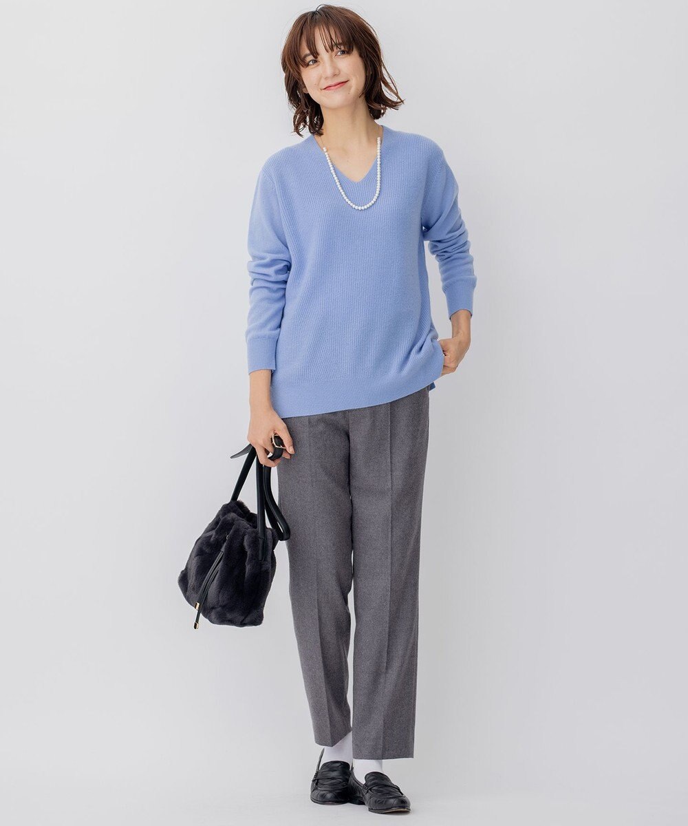 23区 【WEB限定】カシミヤブレンドバルキー Vネック ニット 