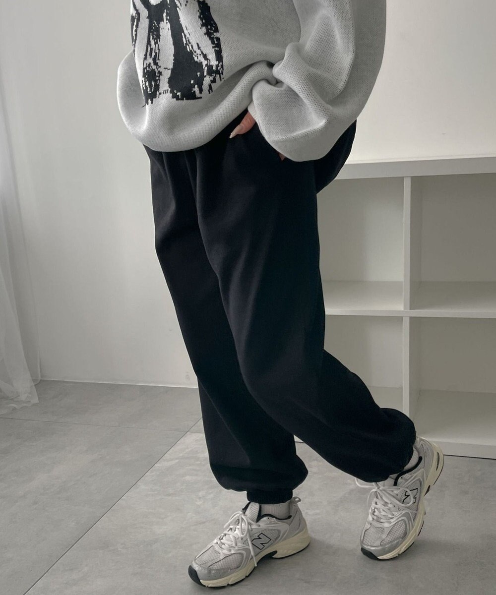WEGO 【あったか/ウエストゴム】裏起毛スウェットジョガーパンツ 