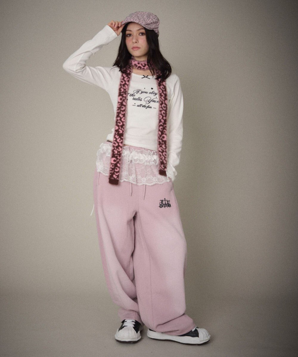 WEGO 【ユニセックス着用ITEM/ウエストゴム】ロゴスウェットパンツ 