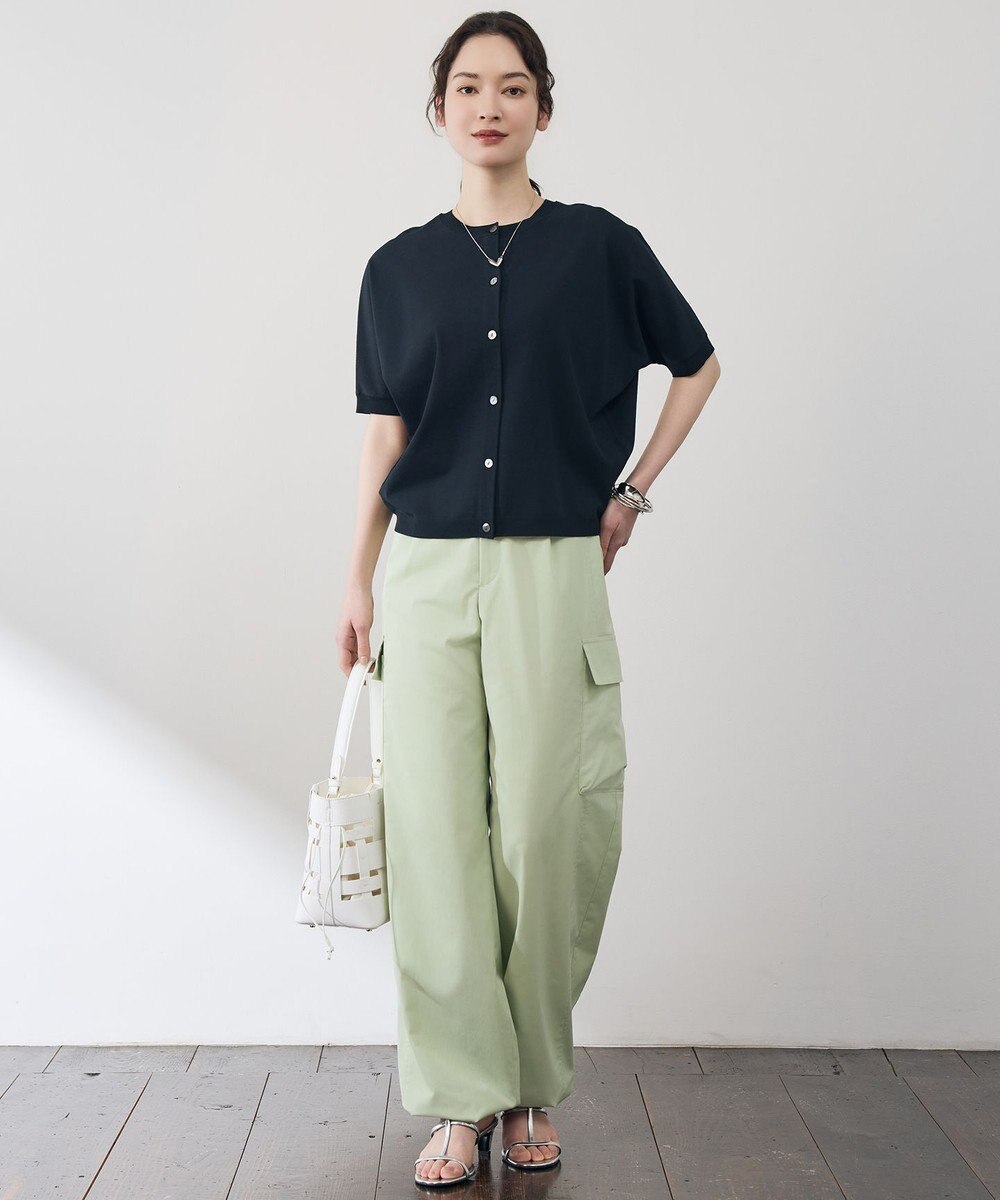 自由区 【前後着用可能】クレープストレッチドルマンスリーブ ニット 