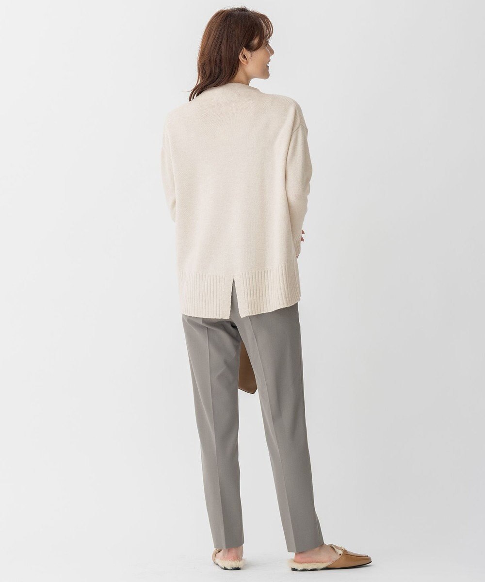 自由区 【洗える】ウールカシミヤブレンド オフネックプルオーバーニット 