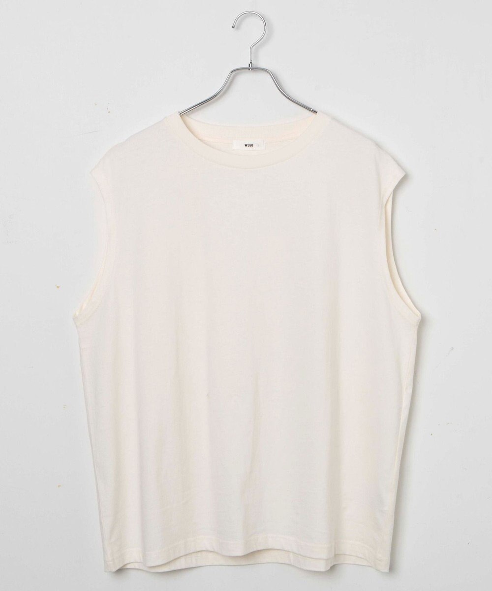 WEGO 【5色3サイズ展開/ユニセックス着用ITEM/洗える/綿100%】スリーブレスコットンT 