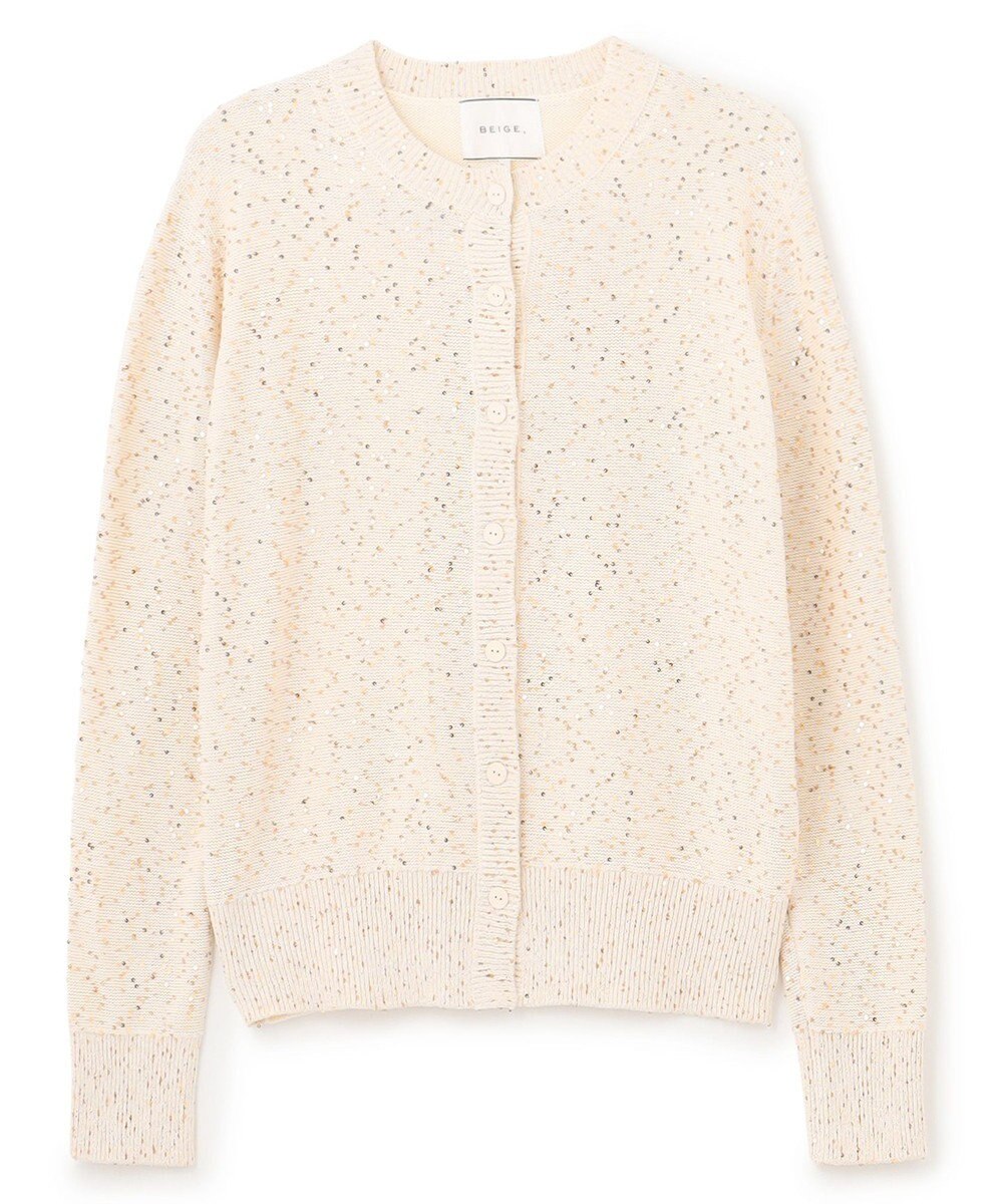 BEIGE， 【洗える】FENNEL / コットンスパンコールカーディガン 