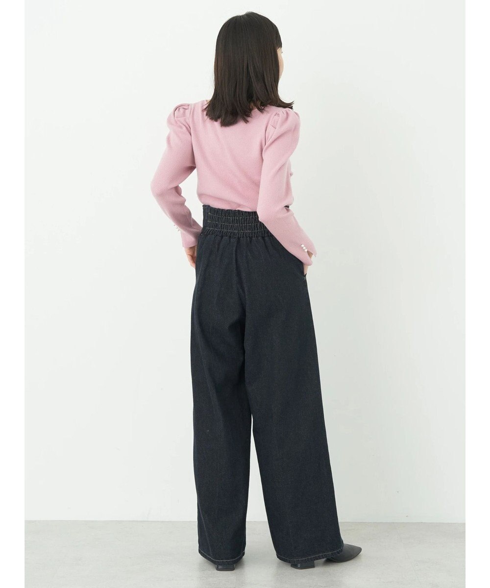 earth music&ecology ハートネック袖パールニットプルオーバー 