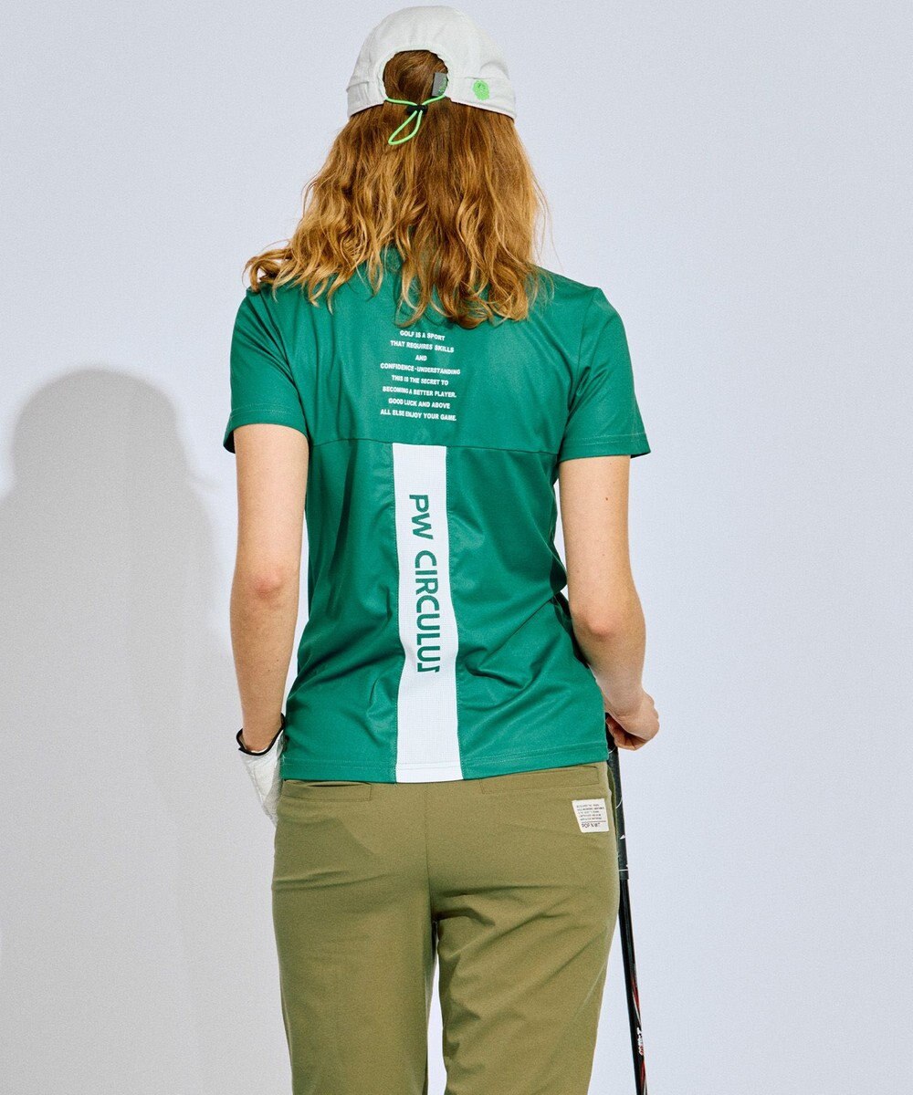 PW CIRCULUS 【吸水速乾 / UV遮蔽率96.3% UVカット / ストレッチ】【WOMEN】メッシュコンビモックネックT ゴルフウェア レディース 